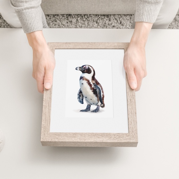 Watercolor African Penguin Portrait Wall Art Print Unframed - Antarctic Charm - Picture 6 of 7